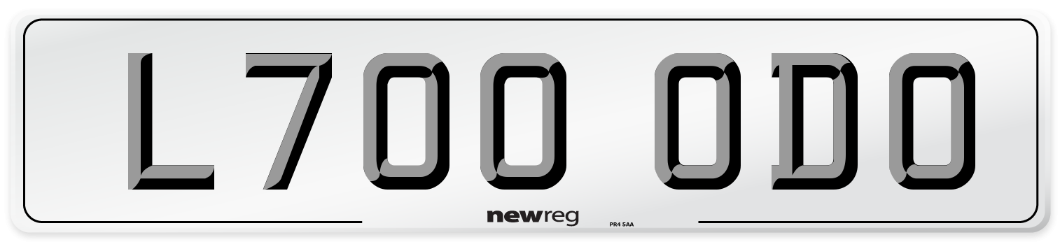 L700 ODO Number Plate from New Reg
